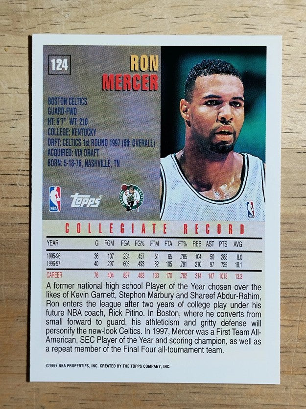 1997-98 Topps #124 Ron Mercer RC