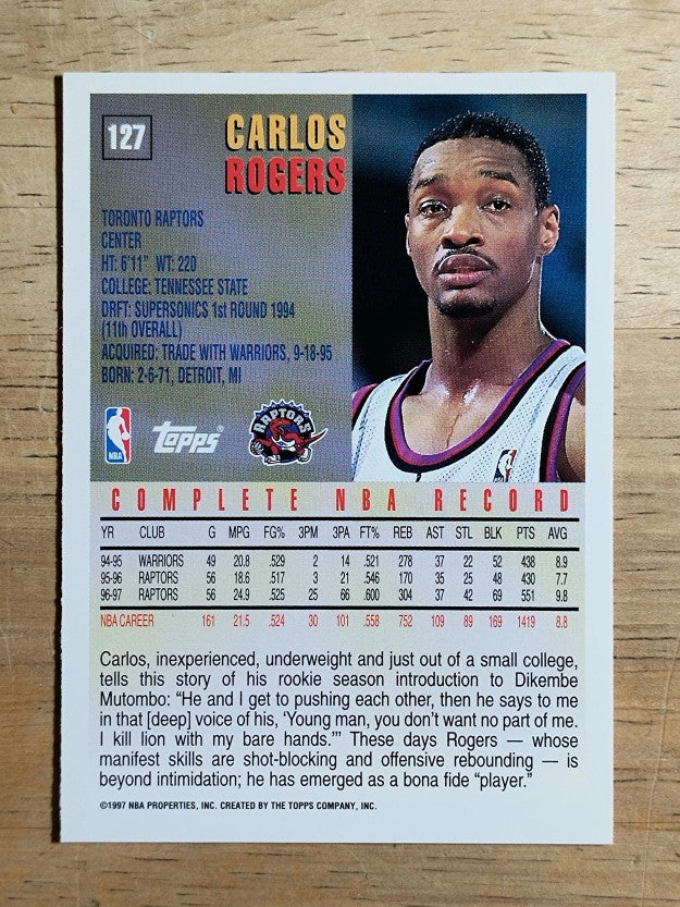 1997-98 Topps #127 Carlos Rogers