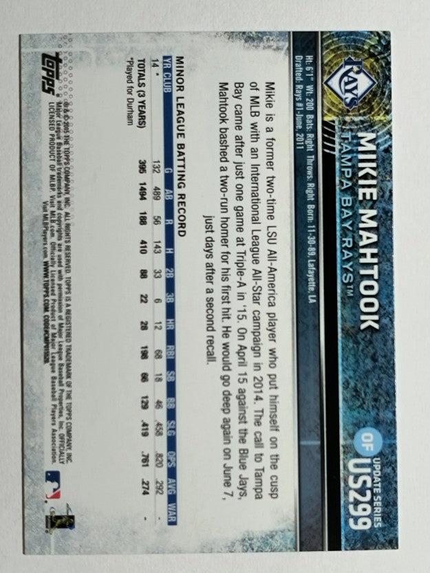 2015 Topps Update #US299 Mikie Mahtook RC