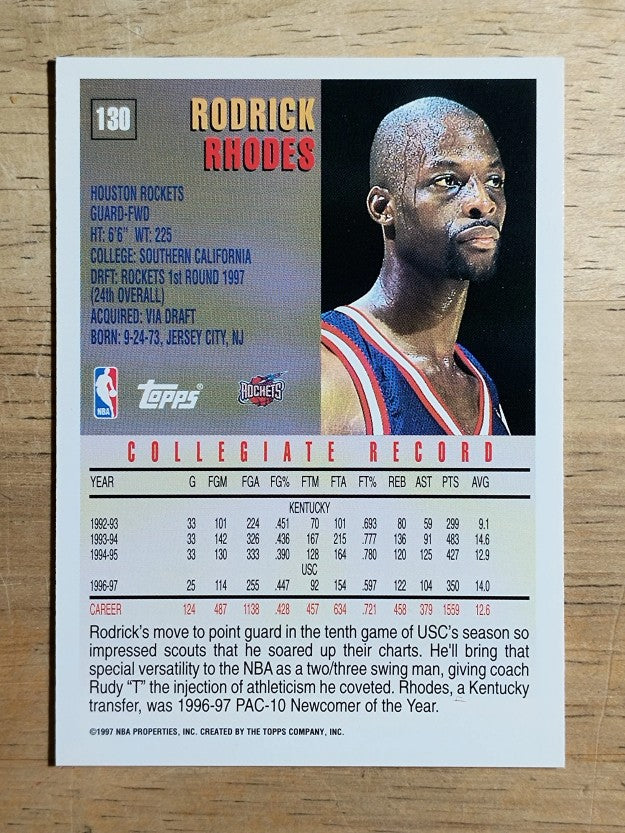 1997-98 Topps #130 Rodrick Rhodes RC