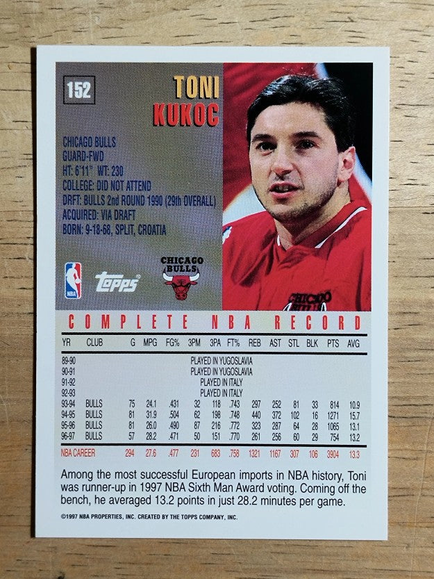 1997-98 Topps #152 Toni Kukoc