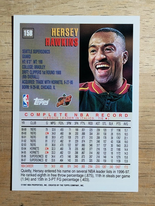 1997-98 Topps #158 Hersey Hawkins