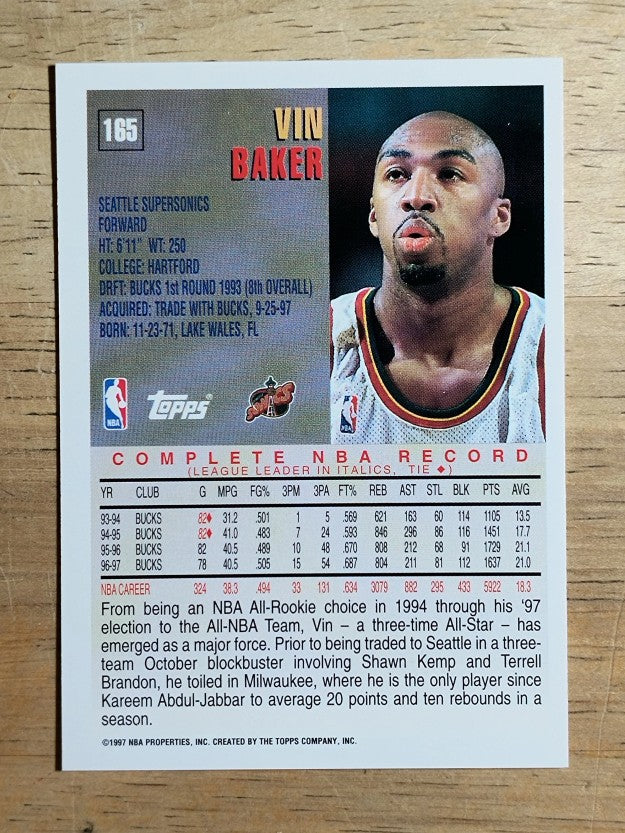 1997-98 Topps #165 Vin Baker