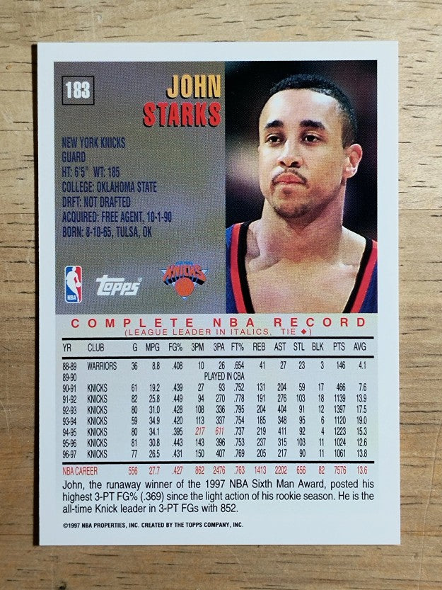 1997-98 Topps #183 John Starks
