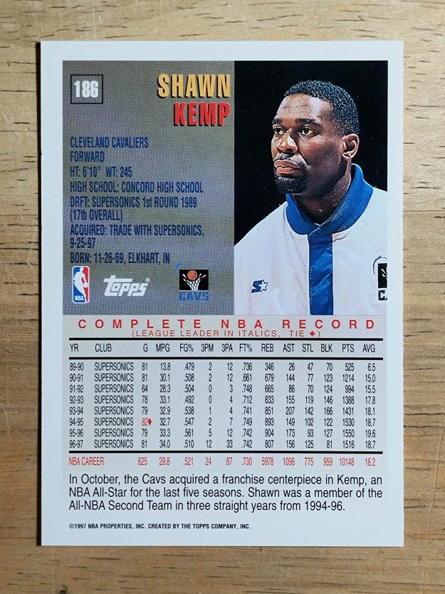 1997-98 Topps #186 Shawn Kemp