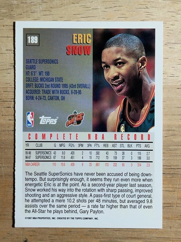 1997-98 Topps #189 Eric Snow