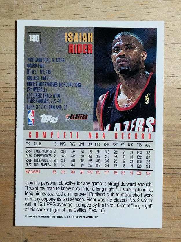 1997-98 Topps #190 Isaiah Rider