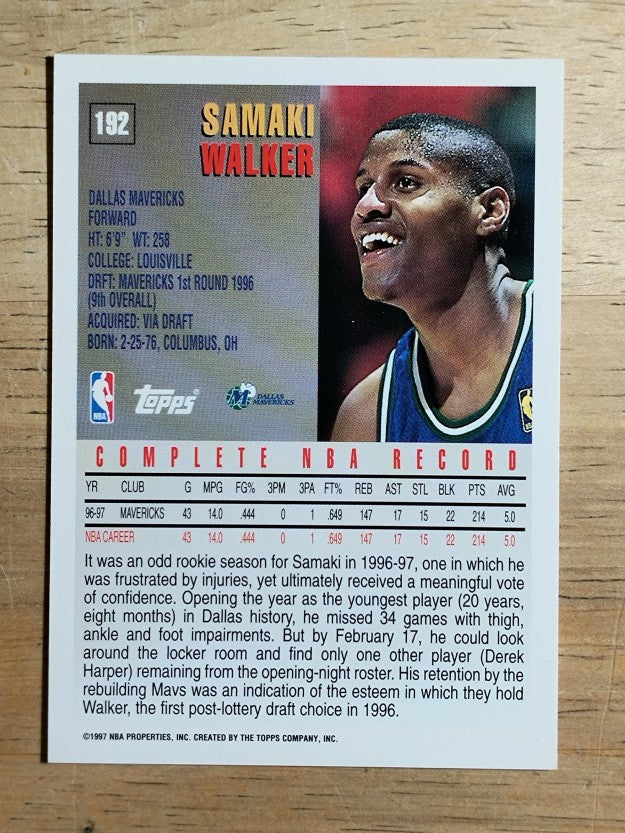 1997-98 Topps #192 Samaki Walker