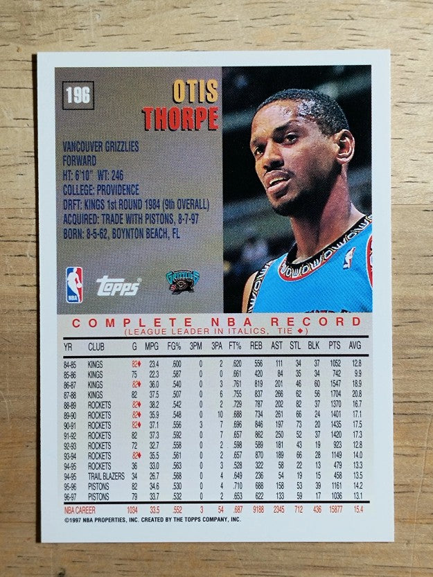 1997-98 Topps #196 Otis Thorpe