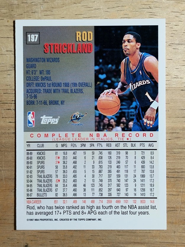 1997-98 Topps #197 Rod Strickland