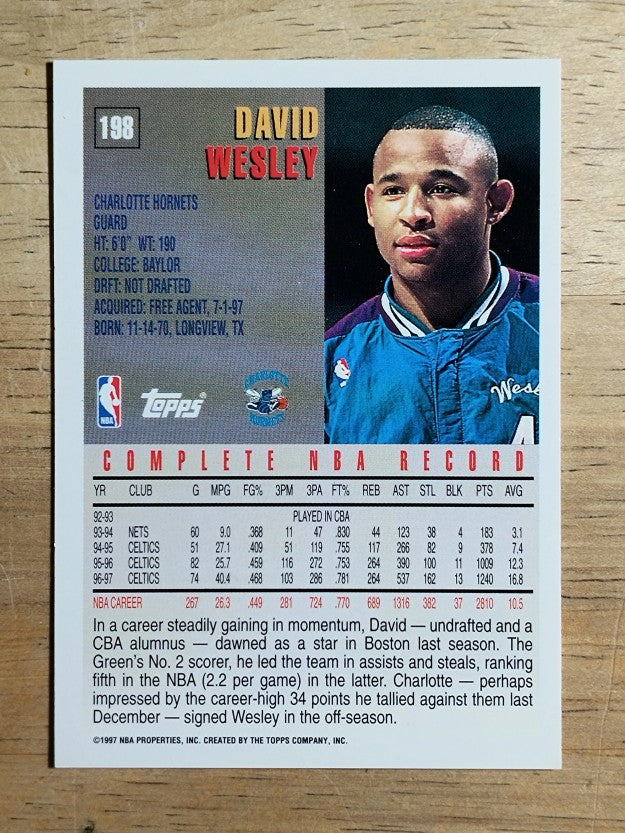1997-98 Topps #198 David Wesley