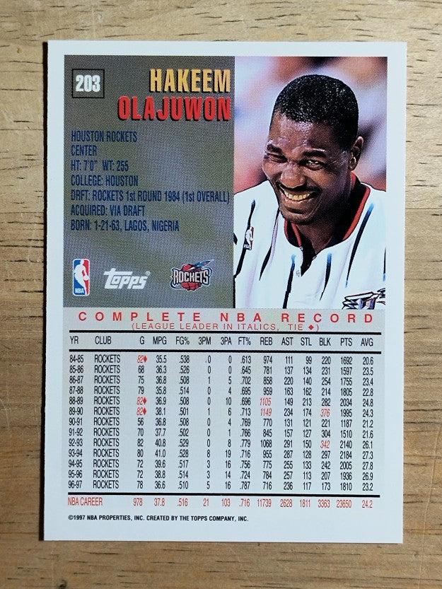 1997-98 Topps #203 Hakeem Olajuwon