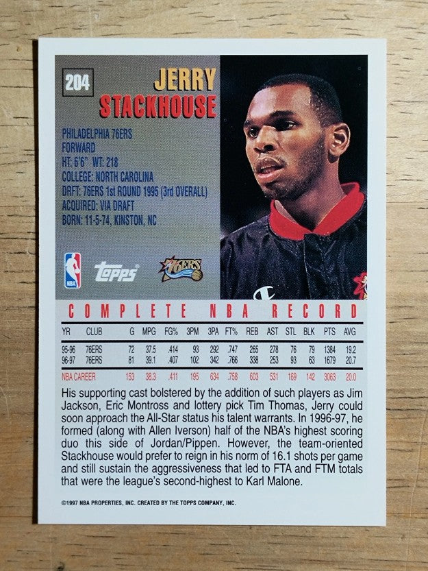 1997-98 Topps #204 Jerry Stackhouse