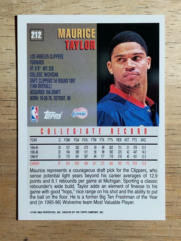 1997-98 Topps #212 Maurice Taylor RC
