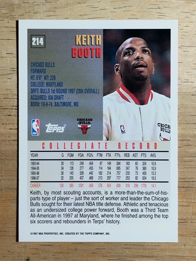 1997-98 Topps #214 Keith Booth RC
