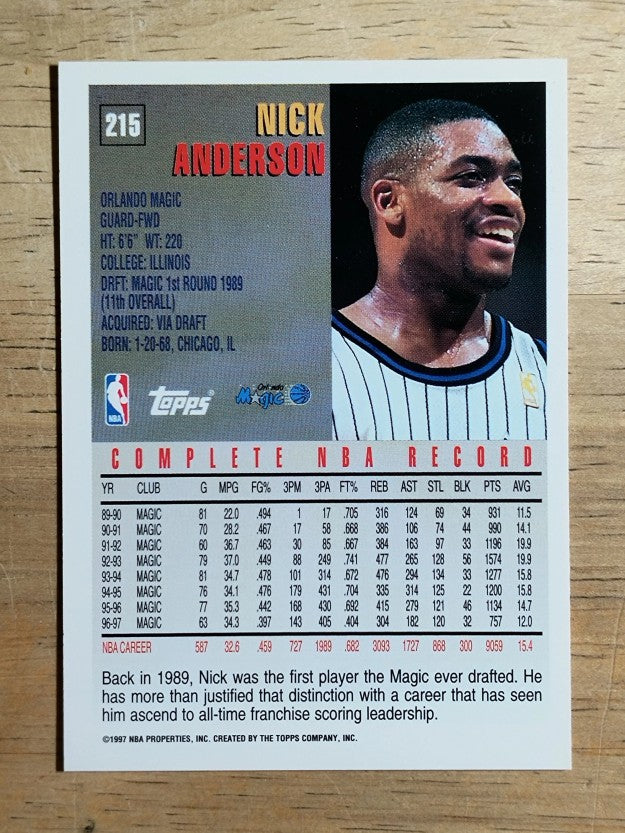 1997-98 Topps #215 Nick Anderson