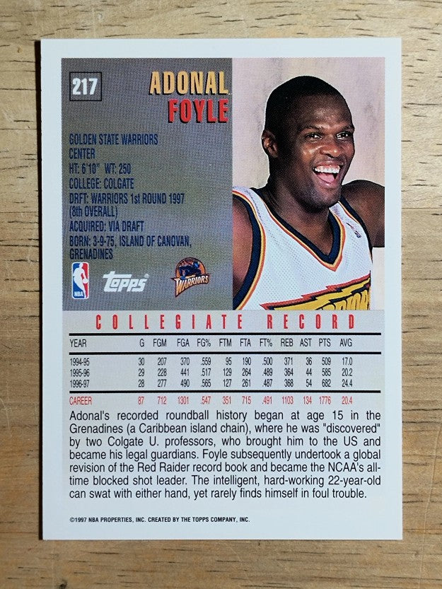 1997-98 Topps #217 Adonal Foyle RC