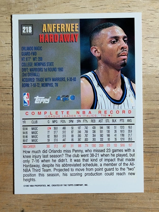 1997-98 Topps #218 Anfernee Hardaway