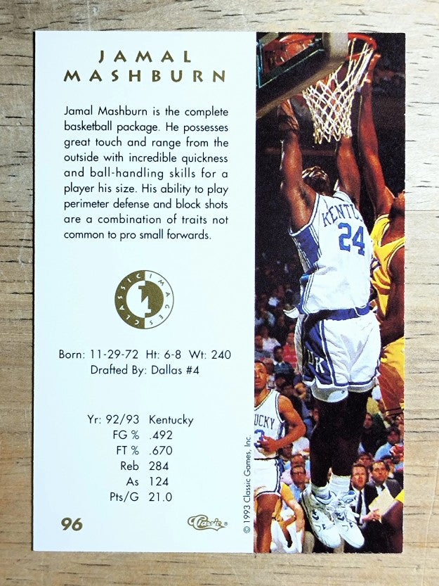1993-94 Images Four Sport #96 Jamal Mashburn