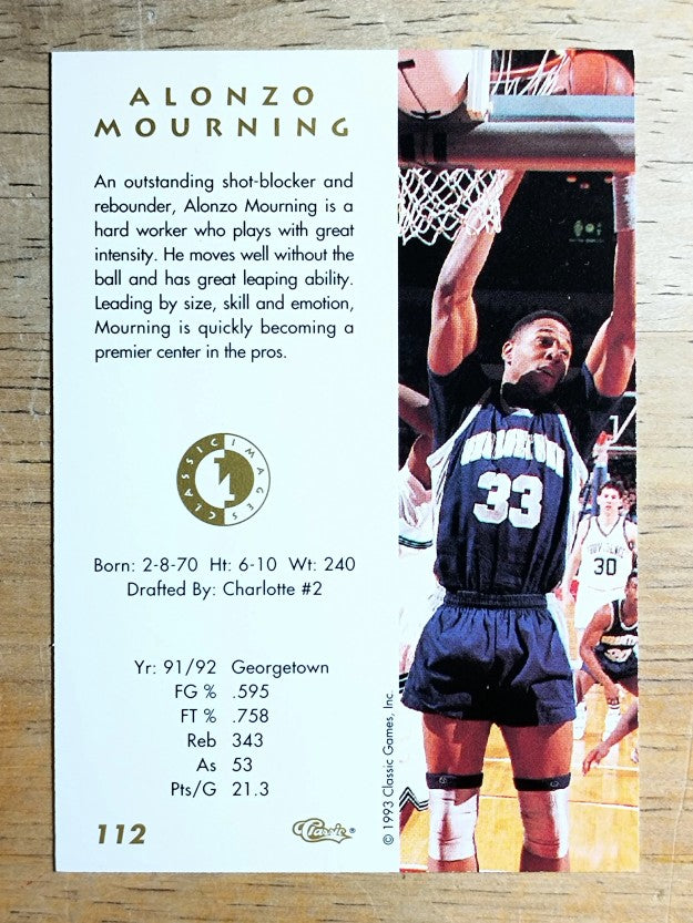 1993-94 Images Four Sport #112 Alonzo Mourning