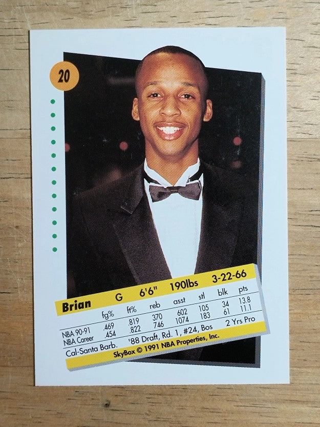 1991-92 SkyBox #20 Brian Shaw