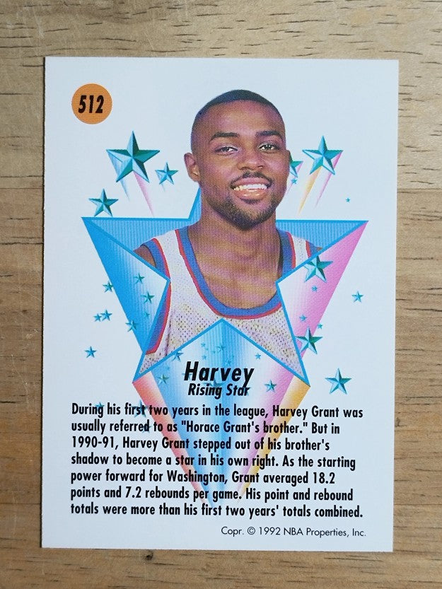 1991-92 SkyBox #512 Harvey Grant RS