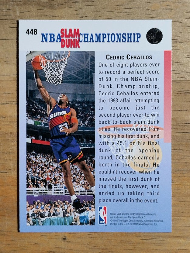 1992-93 Upper Deck #448 Cedric Ceballos FACE