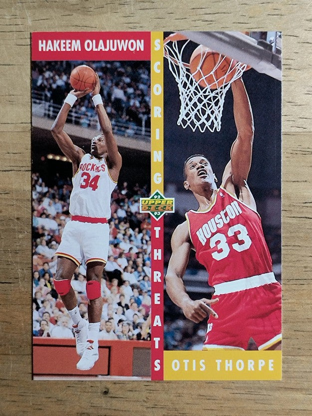 1992-93 Upper Deck #501 Hakeem Olajuwon/Otis Thorpe ST