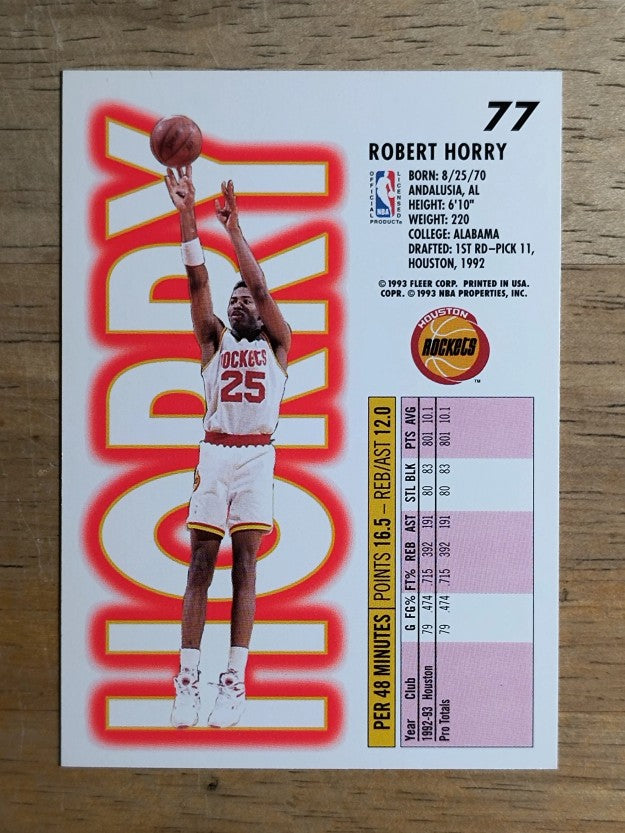 1993-94 Fleer #77 Robert Horry