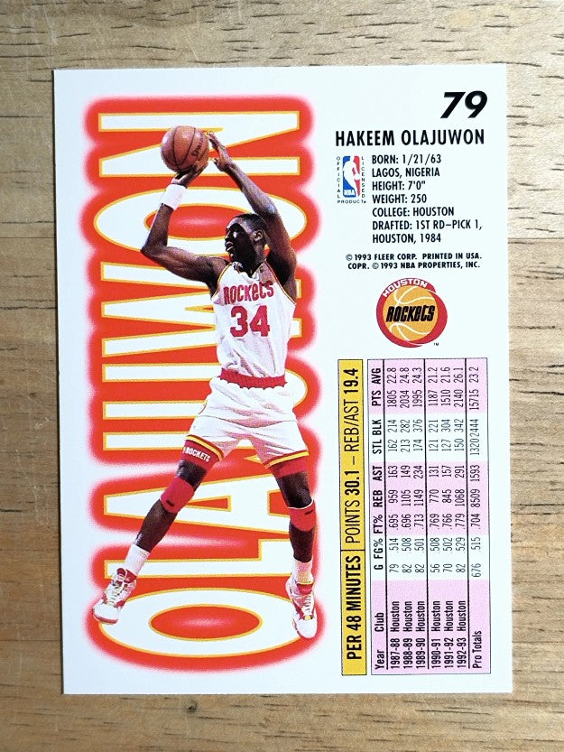 1993-94 Fleer #79 Hakeem Olajuwon