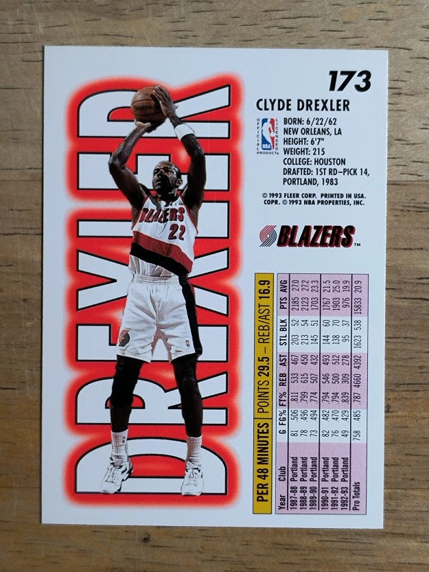 1993-94 Fleer #173 Clyde Drexler
