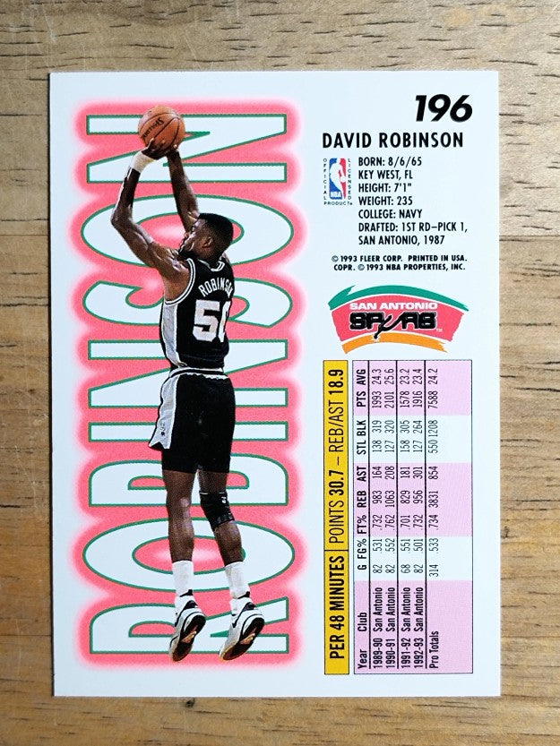 1993-94 Fleer #196 David Robinson