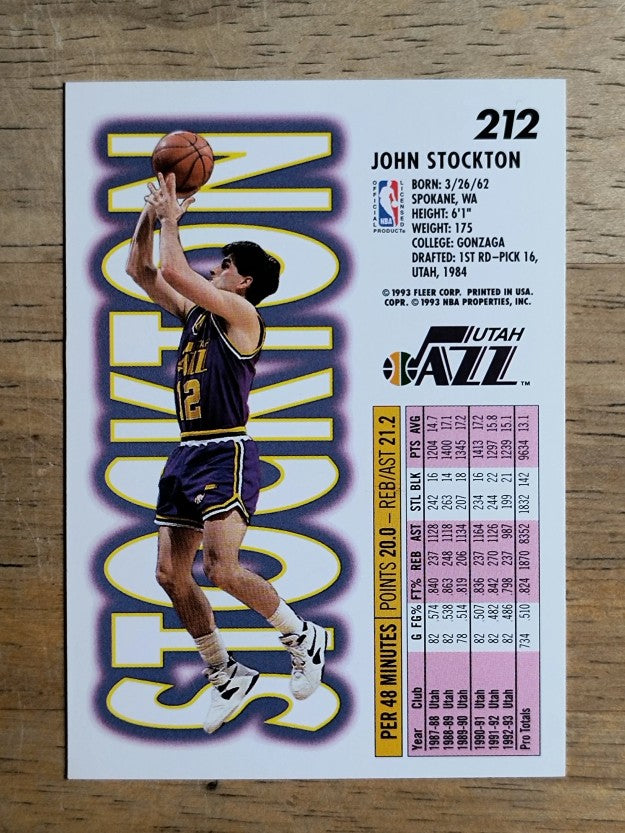 1993-94 Fleer #212 John Stockton