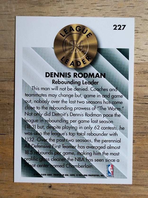 1993-94 Fleer #227 Dennis Rodman LL