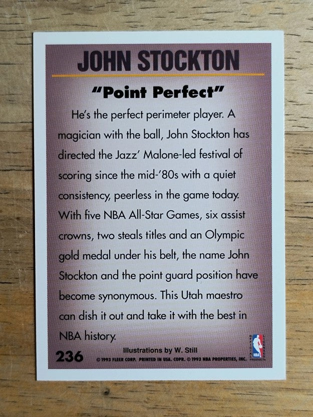 1993-94 Fleer #236 John Stockton PV