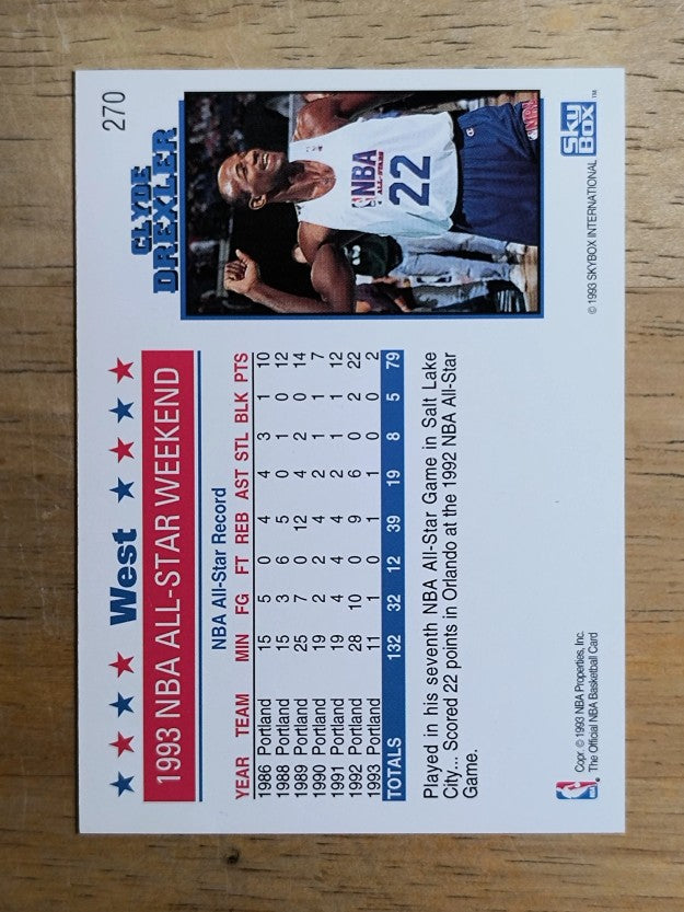1993-94 Hoops #270 Clyde Drexler AS