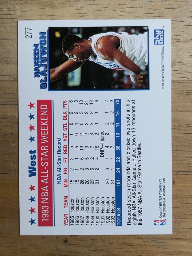 1993-94 Hoops #277 Hakeem Olajuwon AS
