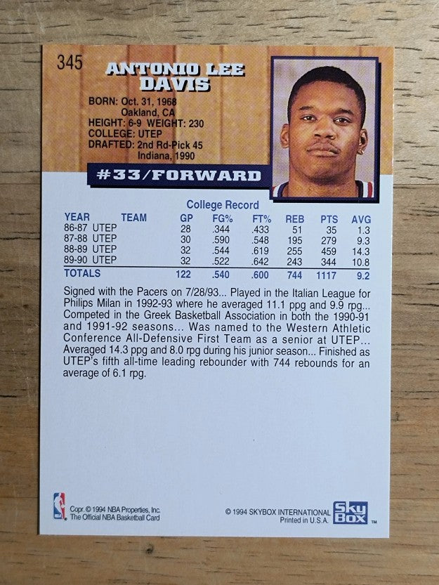 1993-94 Hoops #345 Antonio Davis RC