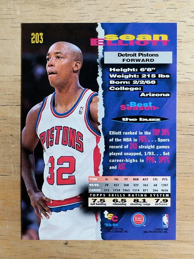 1993-94 Stadium Club #203 Sean Elliott