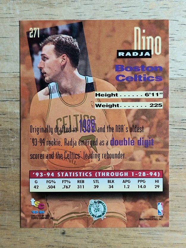 1993-94 Stadium Club #271 Dino Radja NW