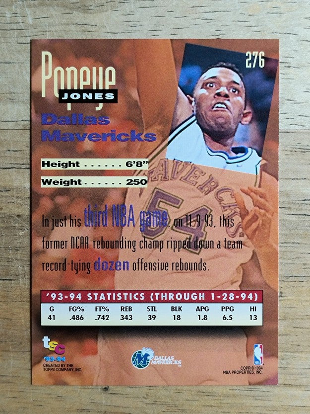 1993-94 Stadium Club #276 Popeye Jones NW