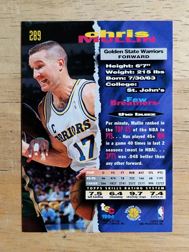 1993-94 Stadium Club #289 Chris Mullin
