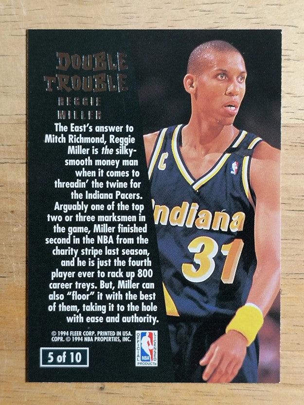 1994-95 Ultra Double Trouble #5 Reggie Miller