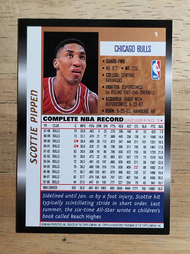 1998-99 Topps #1 Scottie Pippen (NM)