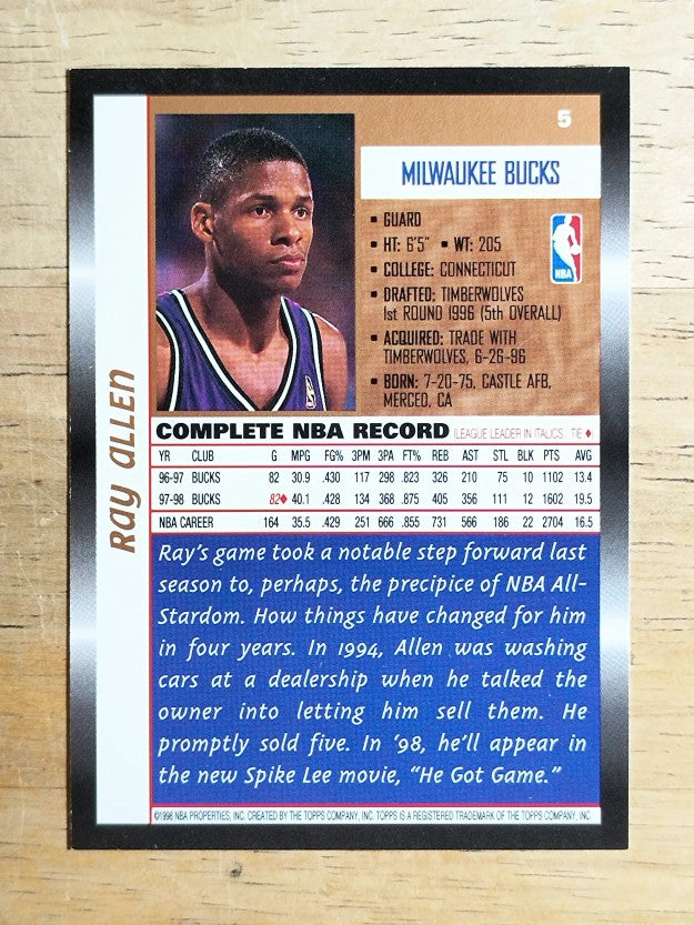 1998-99 Topps #5 Ray Allen