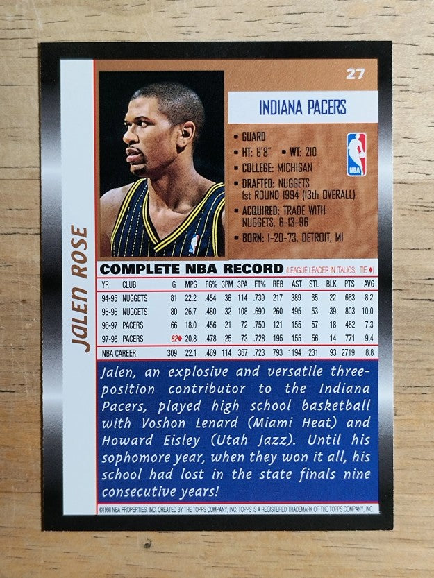 1998-99 Topps #27 Jalen Rose