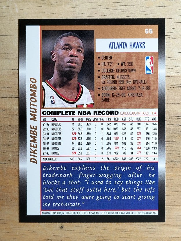 1998-99 Topps #55 Dikembe Mutombo