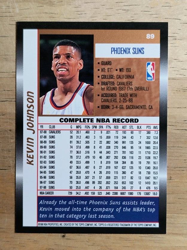 1998-99 Topps #89 Kevin Johnson