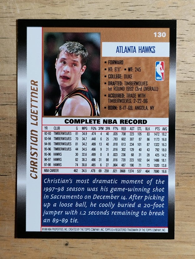 1998-99 Topps #130 Christian Laettner