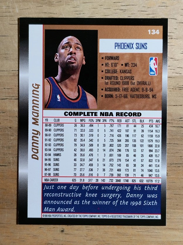 1998-99 Topps #134 Danny Manning